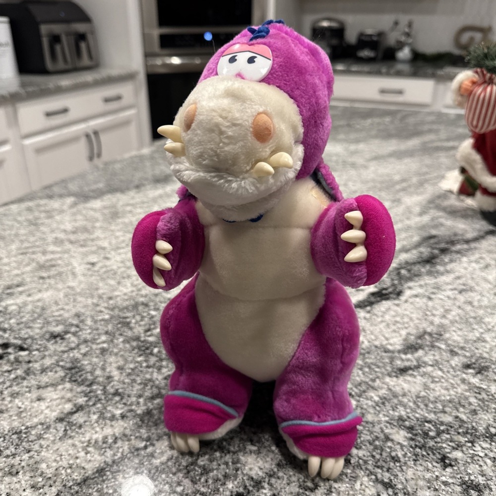 VINTAGE Plush Hasbro‎ Ganz BE MORES Dinosaur Blue & PINK  1987 pre-owned